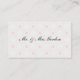 Tarjeta De Mesa Melocotón Pastel y Geométrico de Crema
