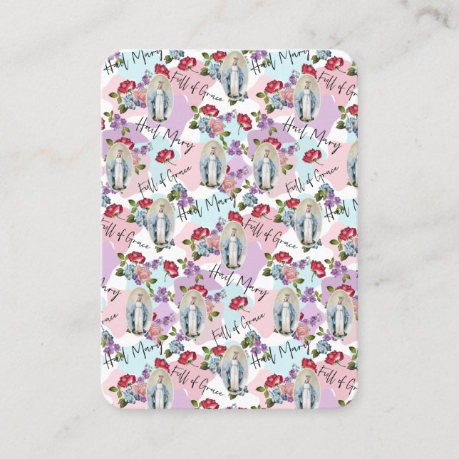 Tarjeta De Mesa Memorare de la Oración Católica Virgen María (Anverso)