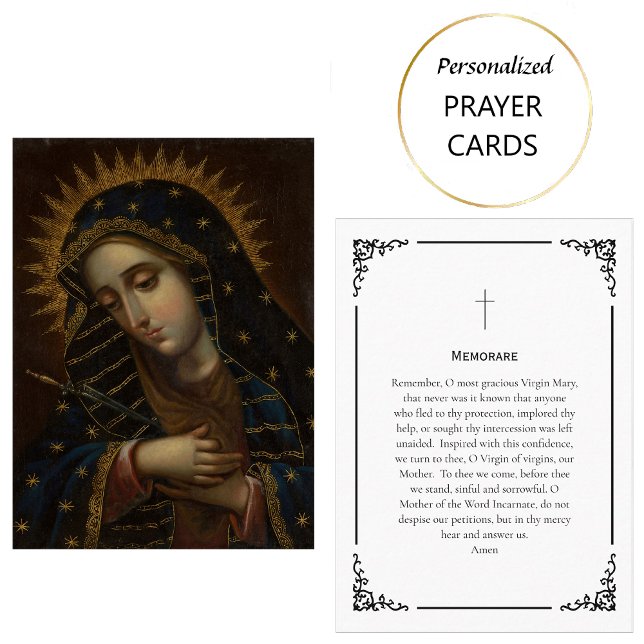 Tarjeta De Mesa Memorare Virgin Mary Prayer Card                   (Subido por el creador)