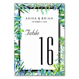 Tarjeta De Mesa Menú Boda de verde+Tarjeta de número de tabla
