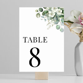Tarjeta De Mesa Mesa 8 Bodas Florales de Verano de Eucalipto
