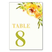 Mesa 8 Floral de Jardín Amarillo Verde Citrus Boda