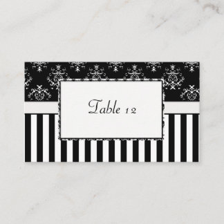 Tarjeta De Mesa Mesa barroca rayada en blanco y negro