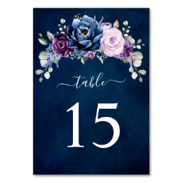 Tarjeta De Mesa Mesa Boda de la Marina Azul Púrpura Dusty Lilac Bl