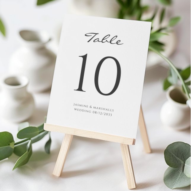 Tarjeta De Mesa mesa boda moderna y sencilla (modern simple minimalist table number sign , editable , tie the knot in style , minimalistic , 
)