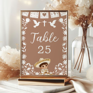 Tarjeta De Mesa Mesa de Bautizo y 1er Cumpleaños Cielito Lindo Mar