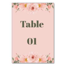 Mesa de boda con acuarela floral rosa melocotón ru