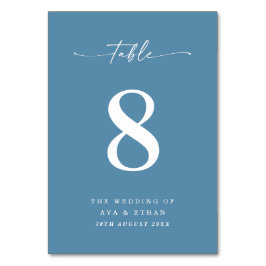 Tarjeta De Mesa Mesa de boda de color azul marino claro sólido sim