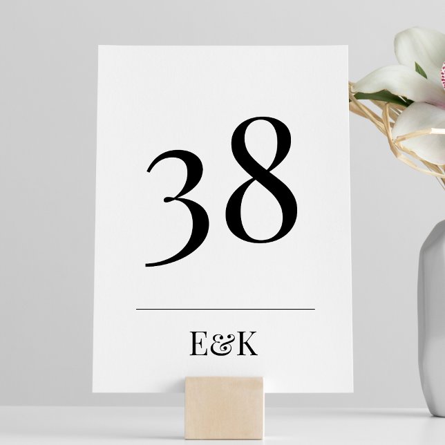 Tarjeta De Mesa Mesa de Boda moderna simple y negra (Subido por el creador)