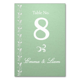 Tarjeta De Mesa Mesa de boda verde pistacho elegante