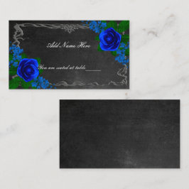 Tarjeta De Mesa Mesa de la boda de otoño del Royal Blue Rosa Chalk
