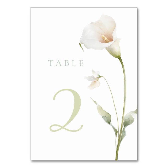 Tarjeta De Mesa Mesa de lirio de cala 2 (Anverso)