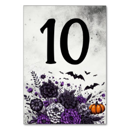 Tarjeta De Mesa Mesa de Murciélagos y Flores Número 10