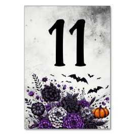 Tarjeta De Mesa Mesa de Murciélagos y Flores Número 11