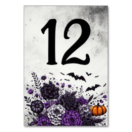 Tarjeta De Mesa Mesa de Murciélagos y Flores Número 12