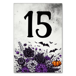Tarjeta De Mesa Mesa de Murciélagos y Flores Número 15