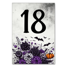 Tarjeta De Mesa Mesa de Murciélagos y Flores Número 18