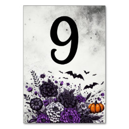 Tarjeta De Mesa Mesa de Murciélagos y Flores Número 9
