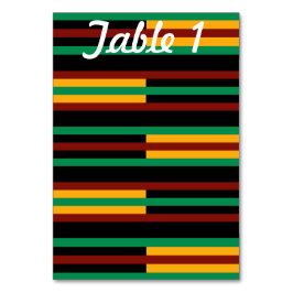 Tarjeta De Mesa Mesa de recepción de bodas Kente Stripes