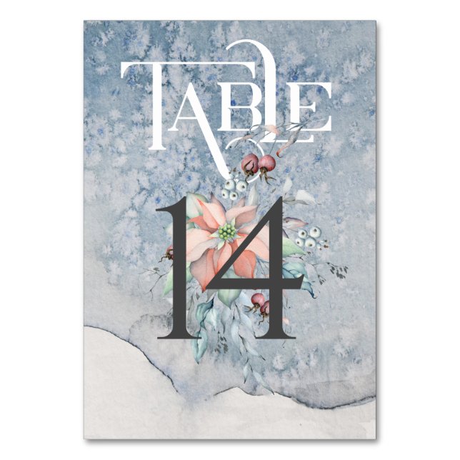 Tarjeta De Mesa Mesa de recepción de navidades Mágicos/Bodas #14 (Anverso)