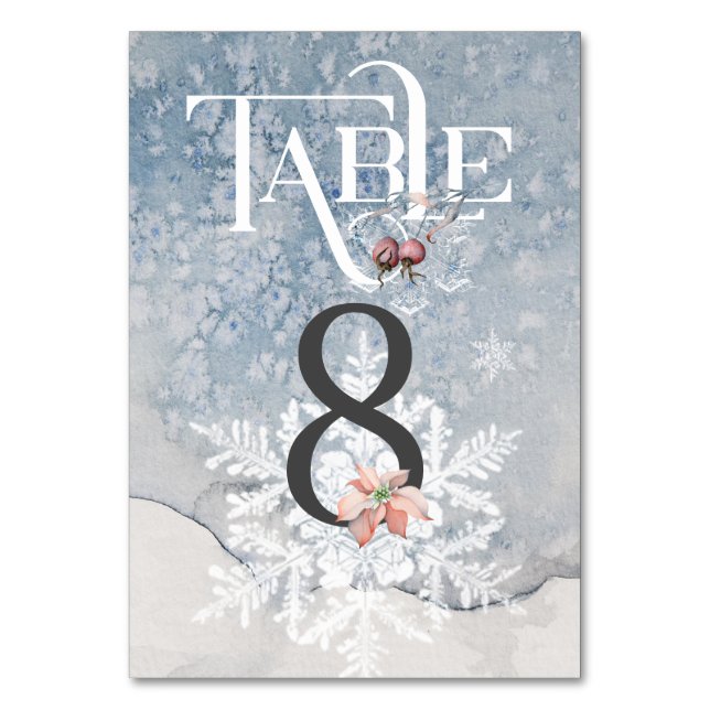 Tarjeta De Mesa Mesa de recepción de navidades Mágicos/Bodas #8 (Anverso)