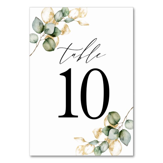 Tarjeta De Mesa Mesa de vegetación número 10 (Anverso)