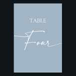 Tarjeta De Mesa Mesa elegante minimalista azul turbio cuatro<br><div class="desc">Tabla elegante de color azul turbio minimalista cuatro elementos coincidentes disponibles.</div>