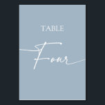 Tarjeta De Mesa Mesa elegante minimalista azul turbio cuatro<br><div class="desc">Tabla elegante de color azul turbio minimalista cuatro elementos coincidentes disponibles.</div>