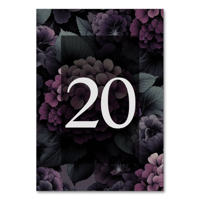 Tarjeta De Mesa Mesa floral malva 20 (Anverso)