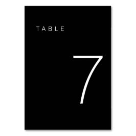 Tarjeta De Mesa Mesa Minimalista moderna en blanco y negro número 