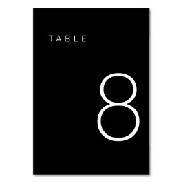 Tarjeta De Mesa Mesa moderna Minimalista en blanco y negro número 