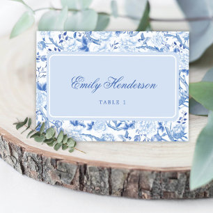 Tarjeta De Mesa Mesa número de asiento azul blanco con estilo chin