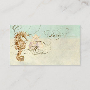 Tarjeta De Mesa Mesa Place Setting Card Sea Horse Beach Coastal Be