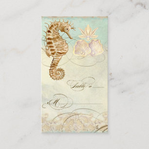 Tarjeta De Mesa Mesa Place Setting Card Sea Horse Beach Coastal Be