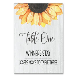 Tarjeta De Mesa Mesa Rusa De Girasol Un Bunco