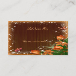 Tarjeta De Mesa Mesa Rustic Dark Wood Floral Butterfly Boda
