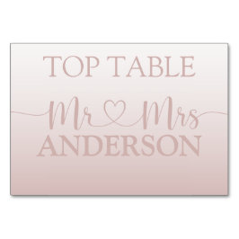 Tarjeta De Mesa Mesa superior del Boda de degradado de oro Rosa mo