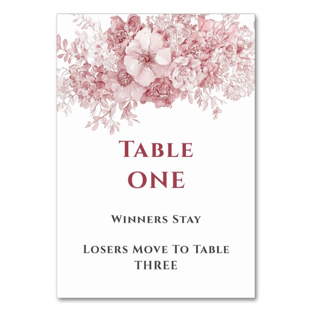 Tarjeta De Mesa Mesa uno de Bunco floral elegante (Anverso)