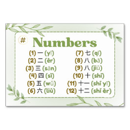 Tarjeta De Mesa Meses en chino (tarjetas flash)