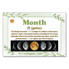 Tarjeta De Mesa Meses en japonés (tarjetas flash)