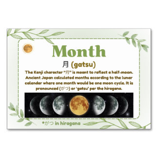 Tarjeta De Mesa Meses en japonés (tarjetas flash)