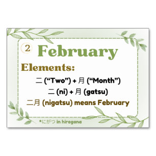 Tarjeta De Mesa Meses en japonés (tarjetas flash)