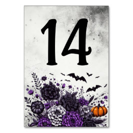 Tarjeta De Mesa Mesita de Murciélagos y Flores Número 14