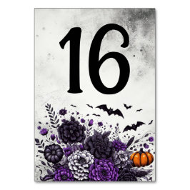 Tarjeta De Mesa Mesita de Murciélagos y Flores Número 16