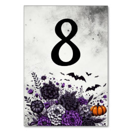 Tarjeta De Mesa Mesita de Murciélagos y Flores Número 8