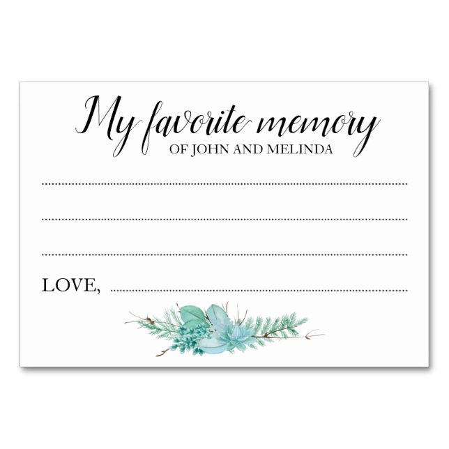 Tarjeta De Mesa Mi aniversario de memoria favorito es exitoso (Anverso)