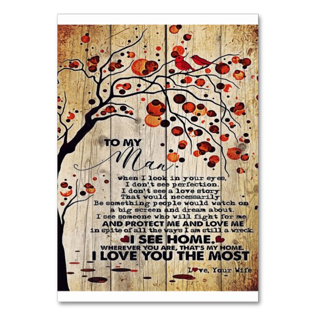 Tarjeta De Mesa Mi regalo de marido | Carta Para Él | (Anverso)