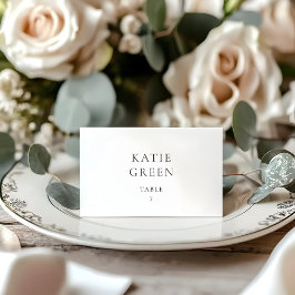 Tarjeta De Mesa Minimal Elegant Custom Wedding Place Card