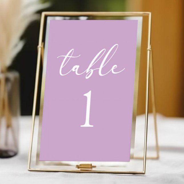 Tarjeta De Mesa Minimal Minimalist Elegant Lilac Wedding (Subido por el creador)