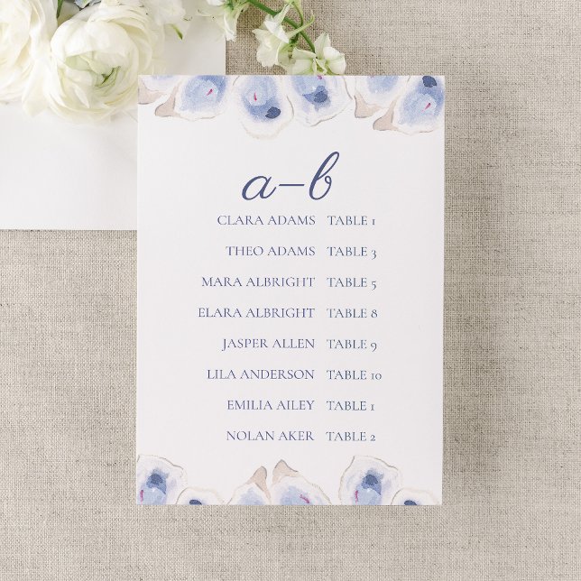 Tarjeta De Mesa Minimal Oyster Wedding Seating Chart Card (Subido por el creador)